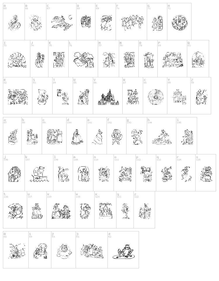 001 Once Upon a Time 2 font map